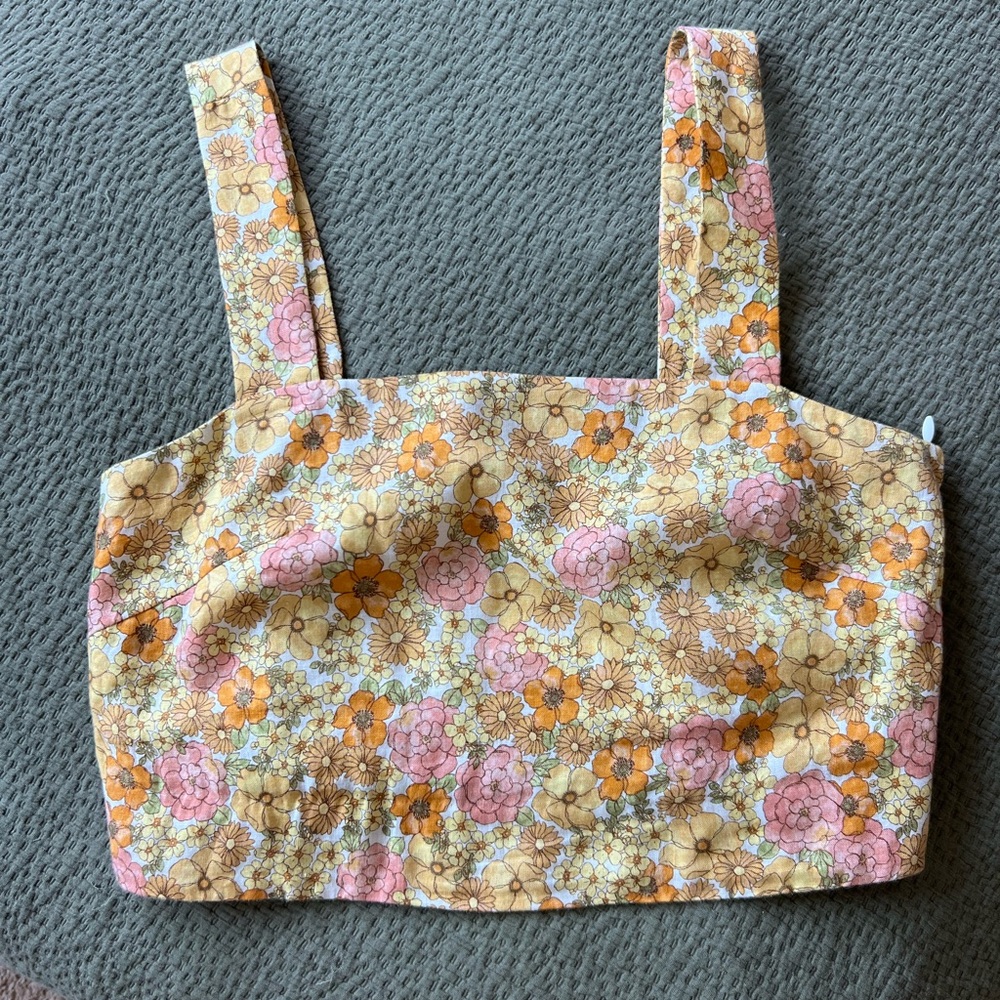 100% Linen Floral Summertime Top by & Other Stories